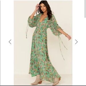Free People Green Floral Maxi Dress